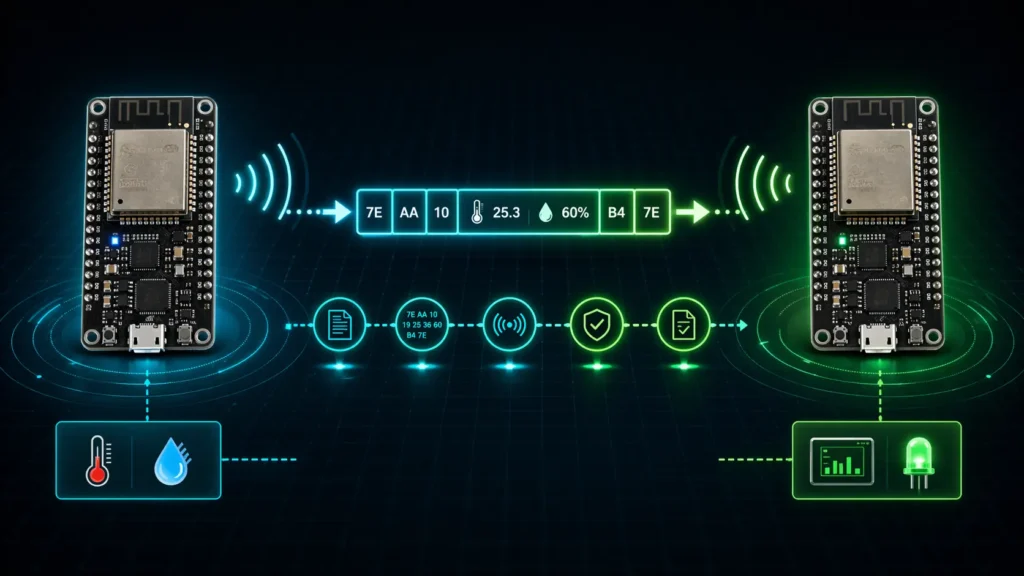 Basic ESP-NOW sender and receiver flow on ESP32