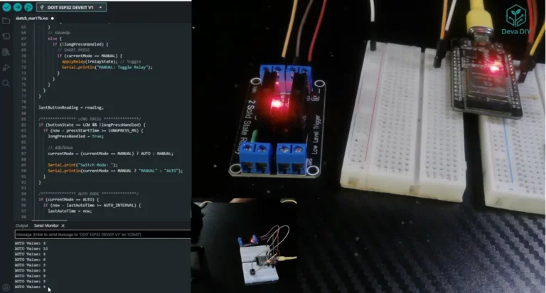 รูปโมดูลรีเลย์แบบ Active LOW และ Code การสั่งงานรีเลย์