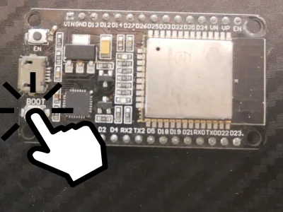 กดปุ่ม boot ขณะ arduino ide แสดงข้อความ connecting....